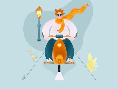 Rider 🛵 flat graphic design illustration illustrator minimal ui ux vector web website