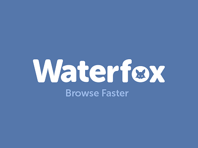 Waterfox Browser Logo Concept blue browser fox logo waterfox white