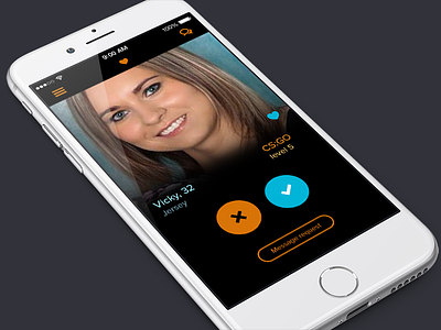 Social Gaming App app blue dating flat game ios mobile gaming orange ui