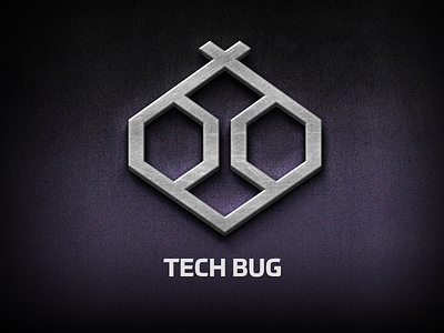 Tech Bug Logo black brackets branding design logo psd purple
