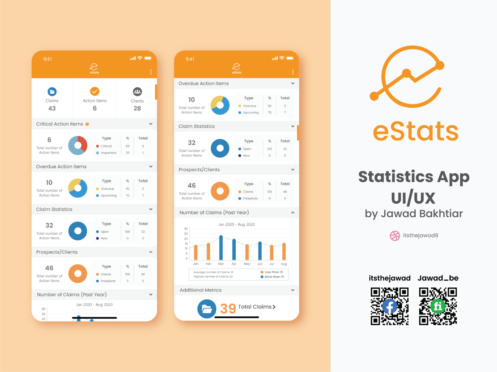 Statistics App UI UX and Logo Design by Jawad Bakhtiar on Dribbble