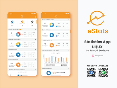 Statistics App UI UX and Logo Design adobe app clean design flat interface minimalistic modern statistics stats template ui ux xd