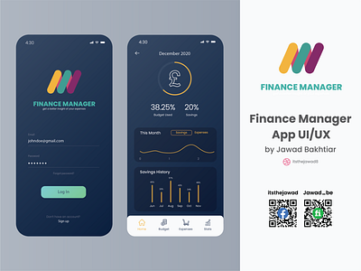 Finance Manager App UI UX adobe app branding clean design finance flat gradient graphic design illustration interface logo minimalist modern ui ux xd