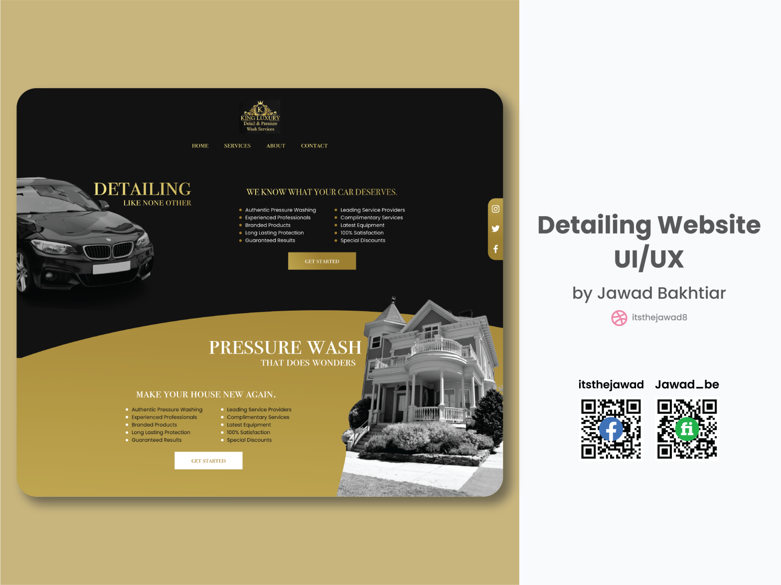Detailing Washing Service UI UX Design Template by Jawad Bakhtiar on ...