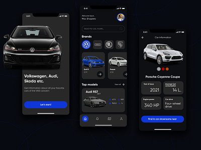 VAG Group cars searching mobile app