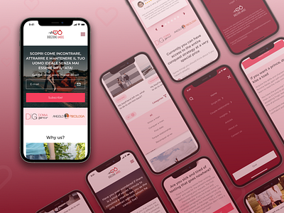 Relationships tips site redesign | Derezione Amore adaptive branding design love mobile redesign relationships ui ux