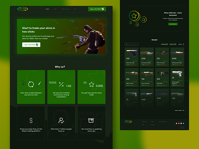 Counter-Strike GO Skins trading service | Skins.Trade counter strike cybersport design game games site skins ui ux web site design