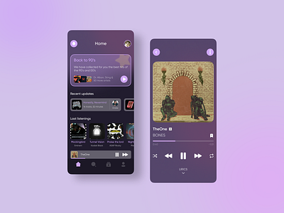Music app concept UI app app design branding concept design homescreen modern music music player player trends ui ux vector
