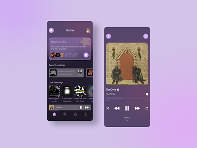 Music app concept UI