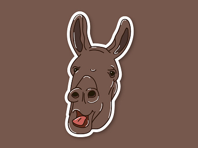 Day 7 – Donkey 30daychallenge animal comic cute donkey glossy illustration kids sticker