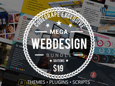 Flash Sale: Mega Web Design Bundle - Only $19 blog codegrape graphicriver mega bundle template theme themes web design bundle website website template wordpress