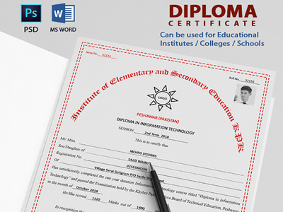 Diploma Certificate certificate college commendation certificate diploma dit educational certificate information technology institute marks sheet school certificate