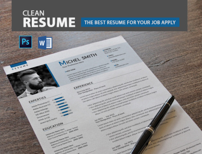 Resume clean resume ms word resume printready psd resume resume resume cv resume template word resume