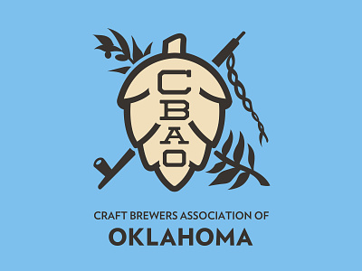 Craft Brewers Association of Oklahoma Logo beer coasters craft beer hop logo oklahoma pint glass