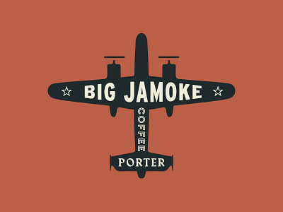 Big Jamoke Coffee Logo airplane beer branding craft beer logo pint glass porter tulsa