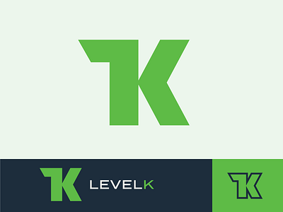 Level K blockchain logo brand green logo startup