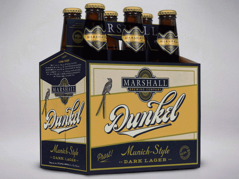 Marshall Brewing Co. – Dunkel Lager craft beer oklahoma rebrand six pack tulsa
