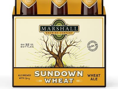 Marshall Brewing Sundown beer craft beer package design six pack tulsa