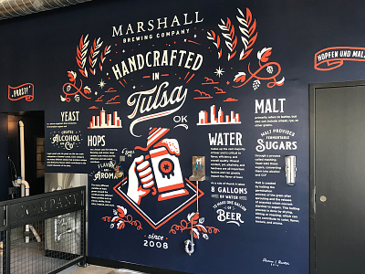 Marshall Brewing – Tap Room beer beer branding craft beer marshall brewing mural tulsa