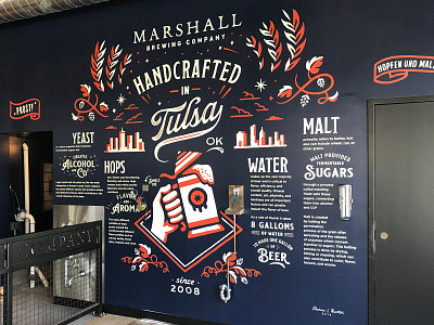 Marshall Brewing – Tap Room beer beer branding craft beer marshall brewing mural tulsa