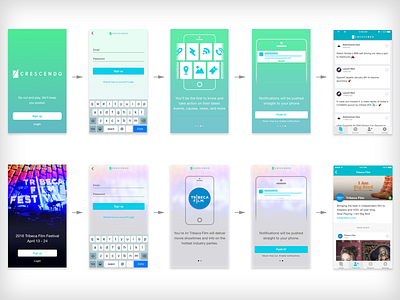 Crescendo Onboarding app design deep linking design ios onboarding push notification ui ux visual design