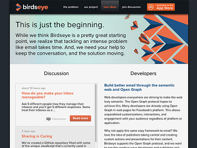 Birdseye Website app birdseye clean email ipad participation single page website
