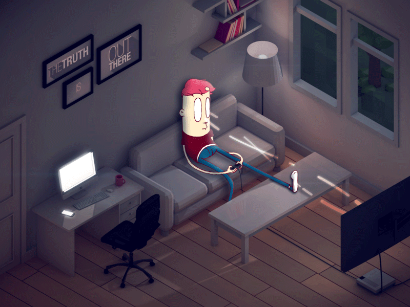 Overconnected 2d 3d fun isometric room
