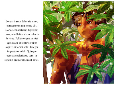 under the shade of cassava leaves boy children book illustration illustration indonesian javanese culture