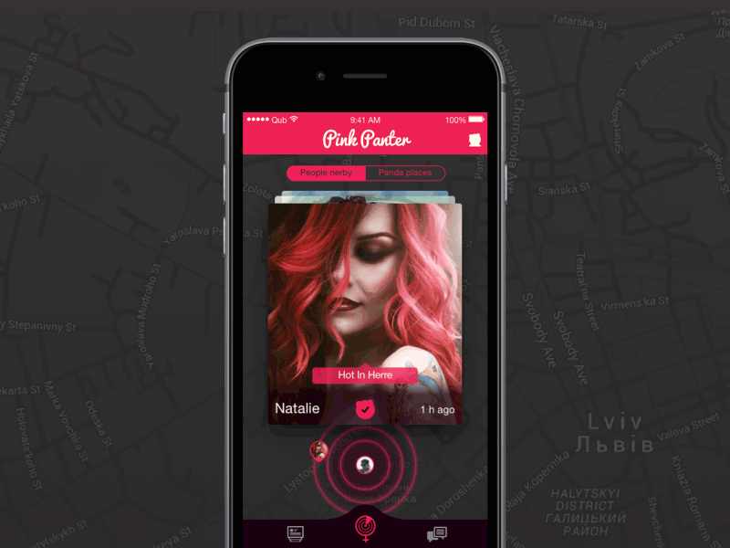 Pink Panter - dating app concept animation app black concept dating gif ios iphone pink qubstudio sexy video