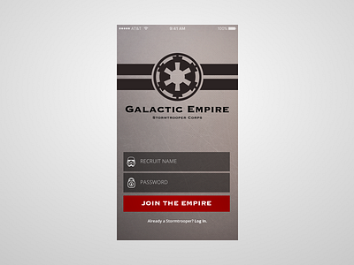 Stormtrooper Sign Up (DailyUI - 001)