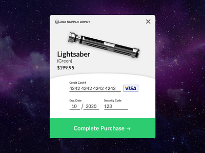 Lightsaber Checkout (DailyUI - 002)