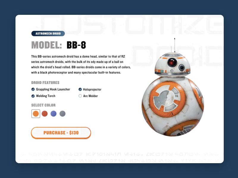 Customize your BB-8 after effects bb8 customize daily ui droid product star wars ui