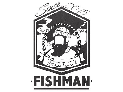 Fishman graphic logo 2015 beard design fishman graphic hardrock hipster logo seaman since slovakia vector