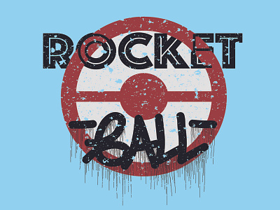 Rocket Ball design dirty graffiti logo slovakia typography vector