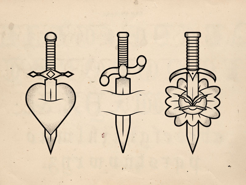Tattoo Daggers by Wesley on Dribbble