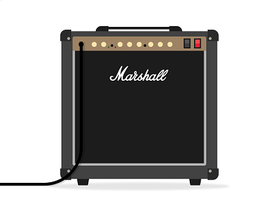 Hi-Fi amp amplifier band concert design flat icon illustration marshall music speaker vector