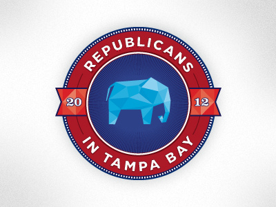 RNC Party Logo Option 2 blue circle clarendon gotham icon logo origami political red republican rnc seal tampa bay white