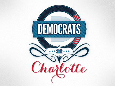 DNC Party Logo blue carolyna black charlotte democrat dnc flag gotham helvetica neue bold condensed logo north carolina obama politics red white