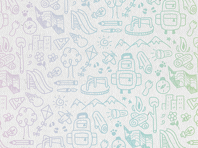 Doodle Pattern camping doodle hand drawn outdoors pattern