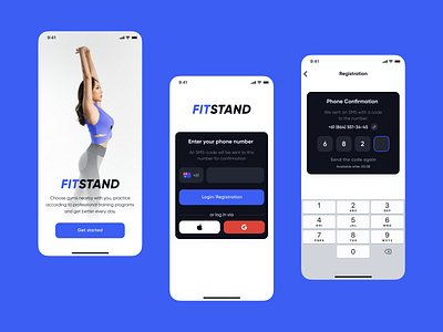 Fitness Mobile App: Sign Up/In + Onboarding app design fitness app login mobile register ui ux