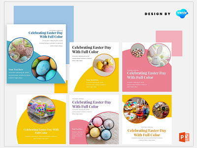 Instagram Feed Template - Colorful Easter branding concept design easter easter egg graphic instagram post instagram story instagram template social media