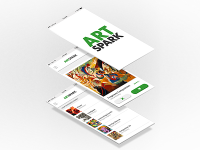 ArtSpark app design flatdesign iphone6 mobile app mockup ui ux