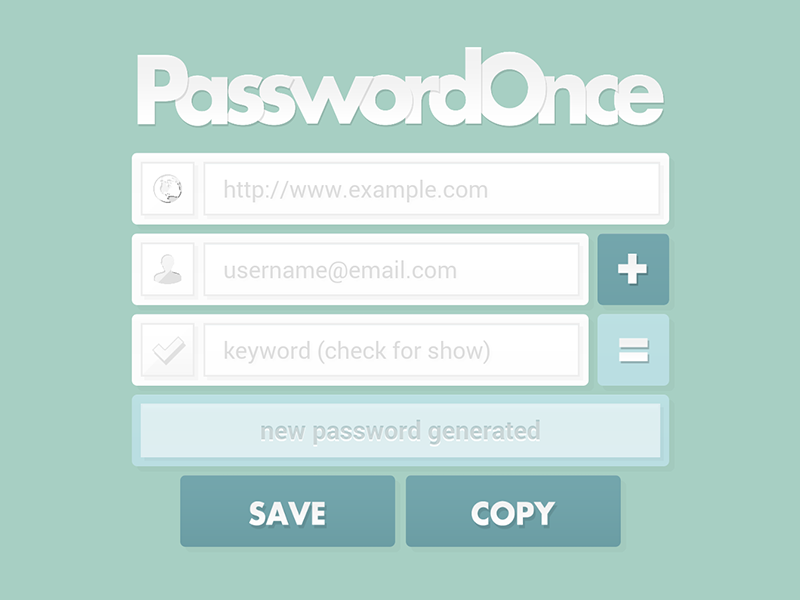 PasswordOnce design flatdesign ui ux mobile app app mockup