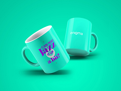 Can you JAZZ it up a bit? cliche fun graphic design green mug music purple question