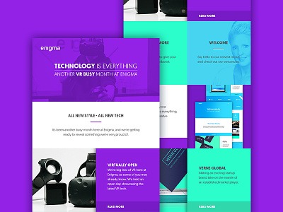Newsletter email email design graphic design newsletter purple responsive vr