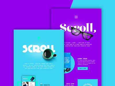 Scroll Newsletter blue digital design email email design graphic design minimal newsletter purple scroll