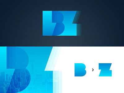 Buzz b blue branding buzz gradient graphic design layers overlap typography webinar z