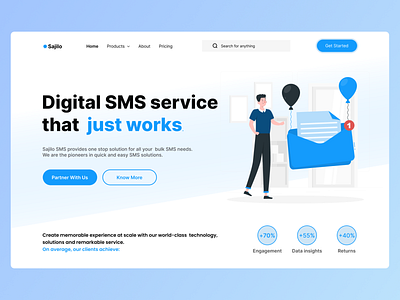 Sajilo SMS Landing Page Design