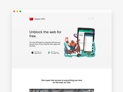 Opera VPN: web