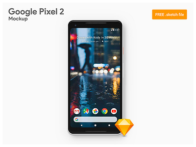 Google Pixel 2 XL - Freebie Sketch Mockup 2017 android android ui freebie google mockup oreo pixel 2 pixel 2 xl sketch smartphone